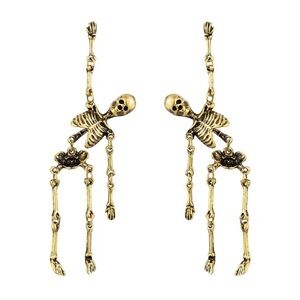 Gold Skeleton Dangle Earrings